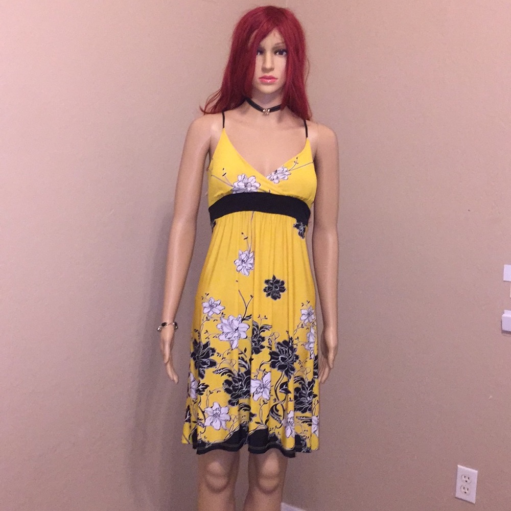 $SOLD$Yellow floral summer dress